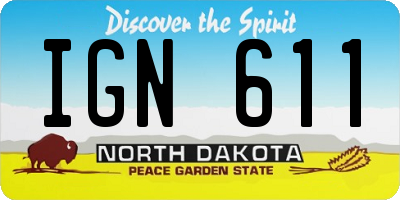ND license plate IGN611