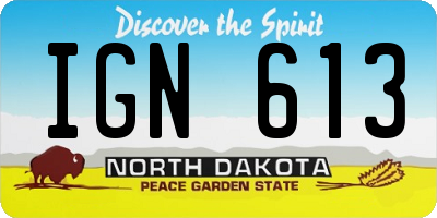 ND license plate IGN613