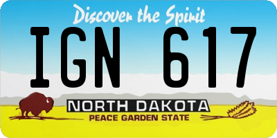 ND license plate IGN617