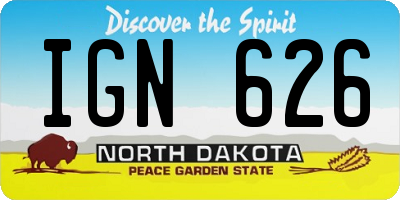 ND license plate IGN626