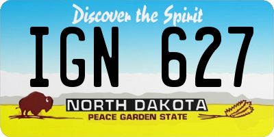 ND license plate IGN627
