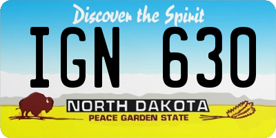 ND license plate IGN630