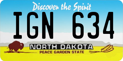 ND license plate IGN634