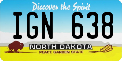 ND license plate IGN638