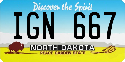 ND license plate IGN667