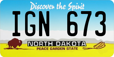 ND license plate IGN673