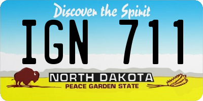 ND license plate IGN711