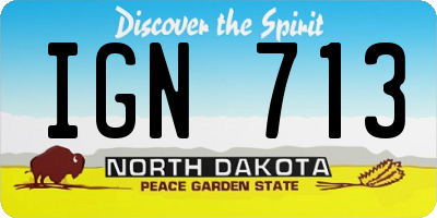 ND license plate IGN713