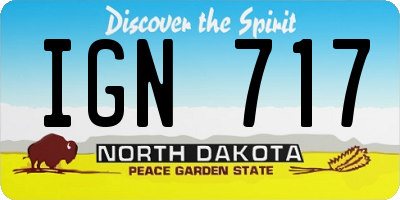 ND license plate IGN717