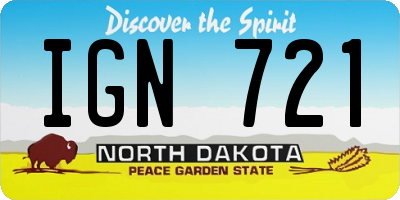 ND license plate IGN721