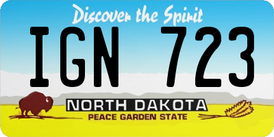ND license plate IGN723