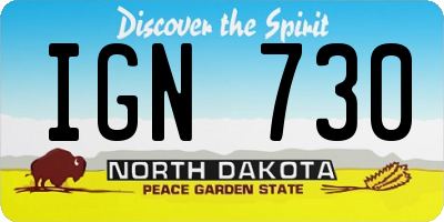 ND license plate IGN730