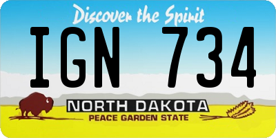 ND license plate IGN734