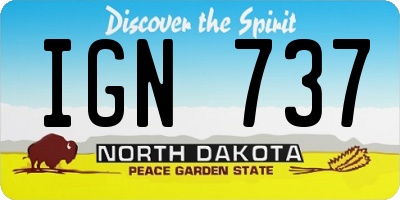 ND license plate IGN737