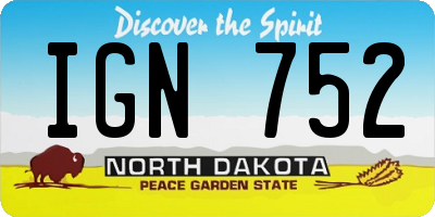 ND license plate IGN752