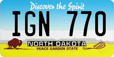 ND license plate IGN770