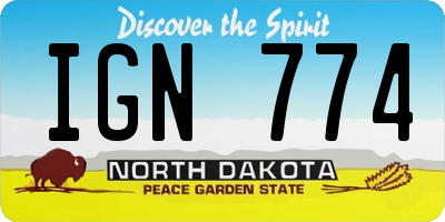 ND license plate IGN774