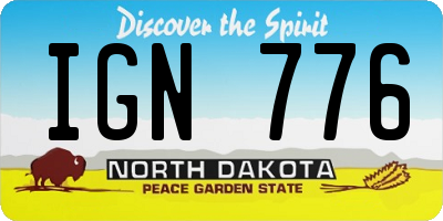 ND license plate IGN776
