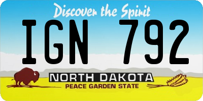 ND license plate IGN792