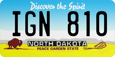 ND license plate IGN810