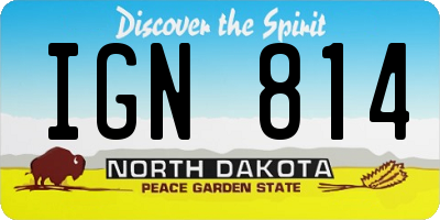 ND license plate IGN814