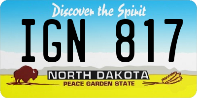 ND license plate IGN817