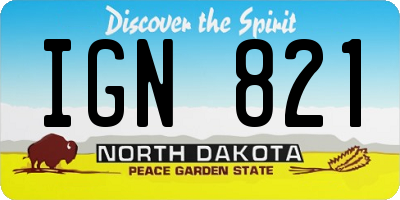 ND license plate IGN821