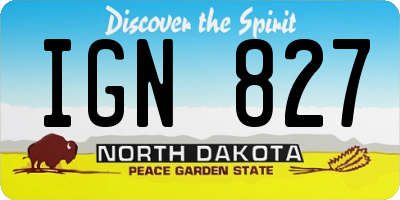 ND license plate IGN827