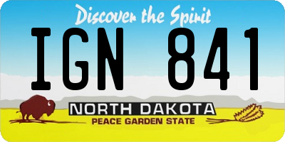 ND license plate IGN841