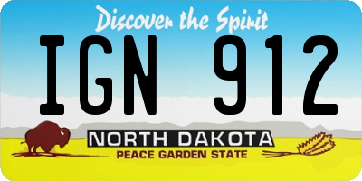 ND license plate IGN912