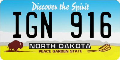 ND license plate IGN916