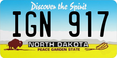 ND license plate IGN917
