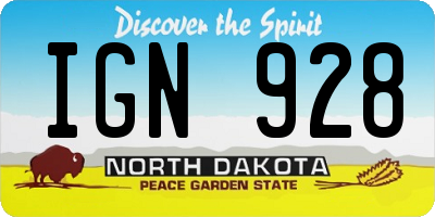ND license plate IGN928