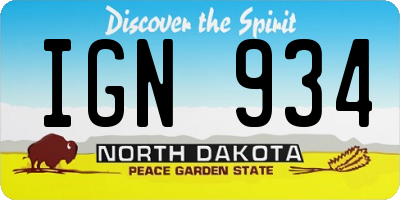 ND license plate IGN934
