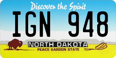 ND license plate IGN948
