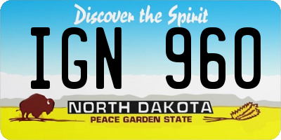 ND license plate IGN960