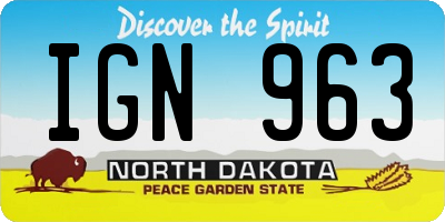 ND license plate IGN963