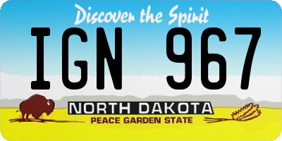 ND license plate IGN967