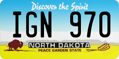 ND license plate IGN970