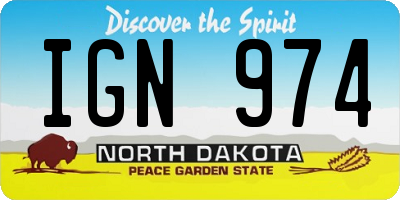 ND license plate IGN974