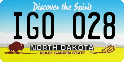 ND license plate IGO028
