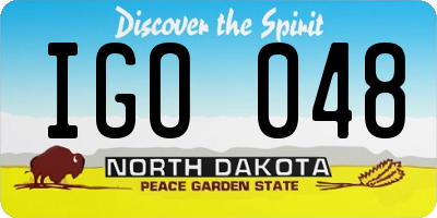 ND license plate IGO048