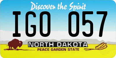 ND license plate IGO057