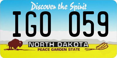 ND license plate IGO059