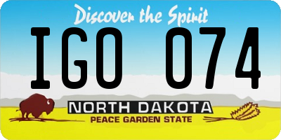 ND license plate IGO074