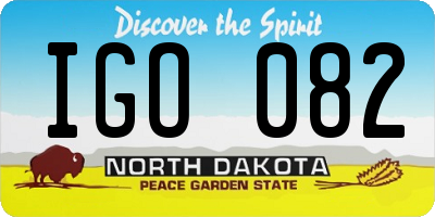 ND license plate IGO082