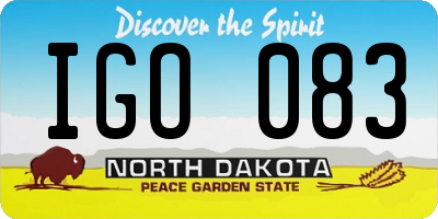 ND license plate IGO083
