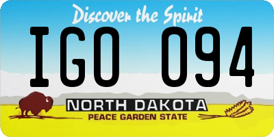 ND license plate IGO094