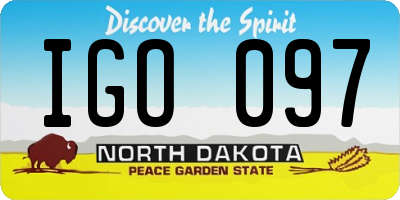 ND license plate IGO097