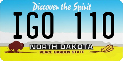 ND license plate IGO110